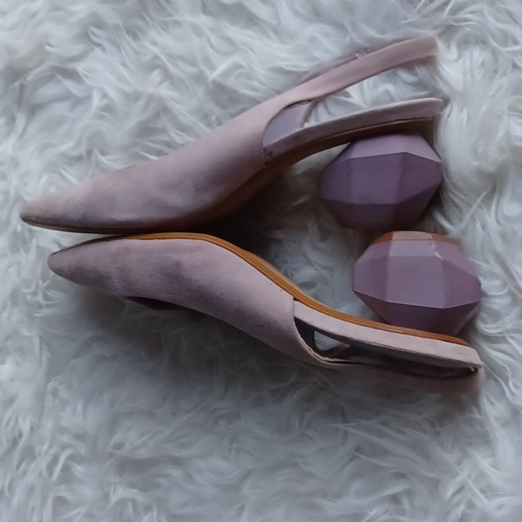 MNG/ Mango geometric  heel suede shoes - Picture 9 of 15